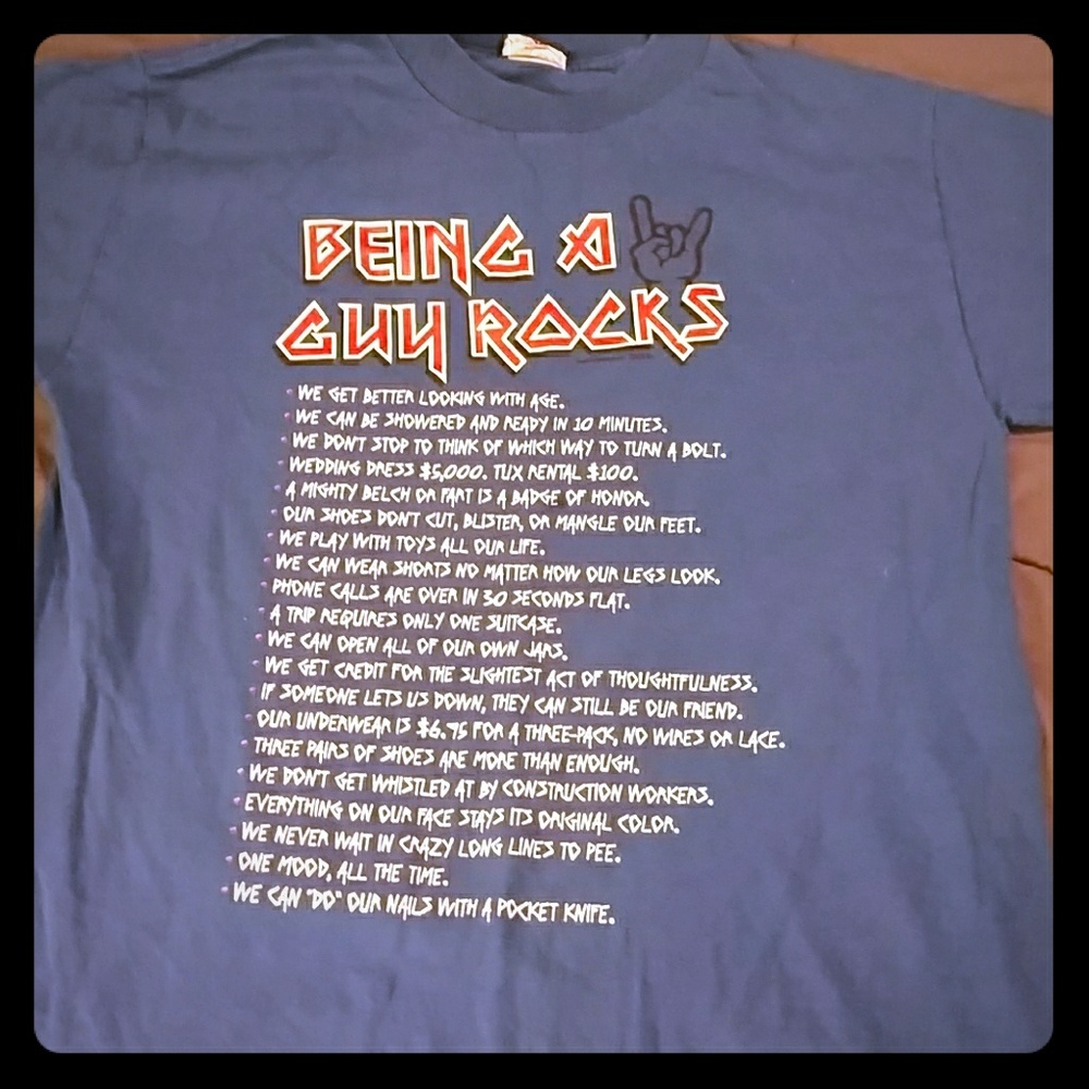 🎯 Boys Sz Sm "Being A Guy Rocks" T-shirt